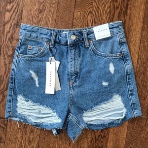 High waisted jean shorts
